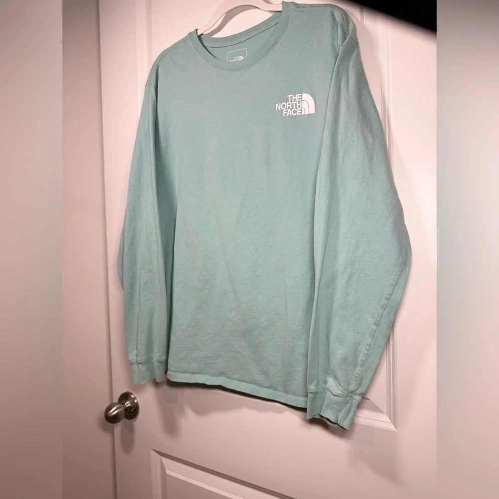 The North Face Seafoam Blue Mens Long Sleeve T-Shirt Size Large
